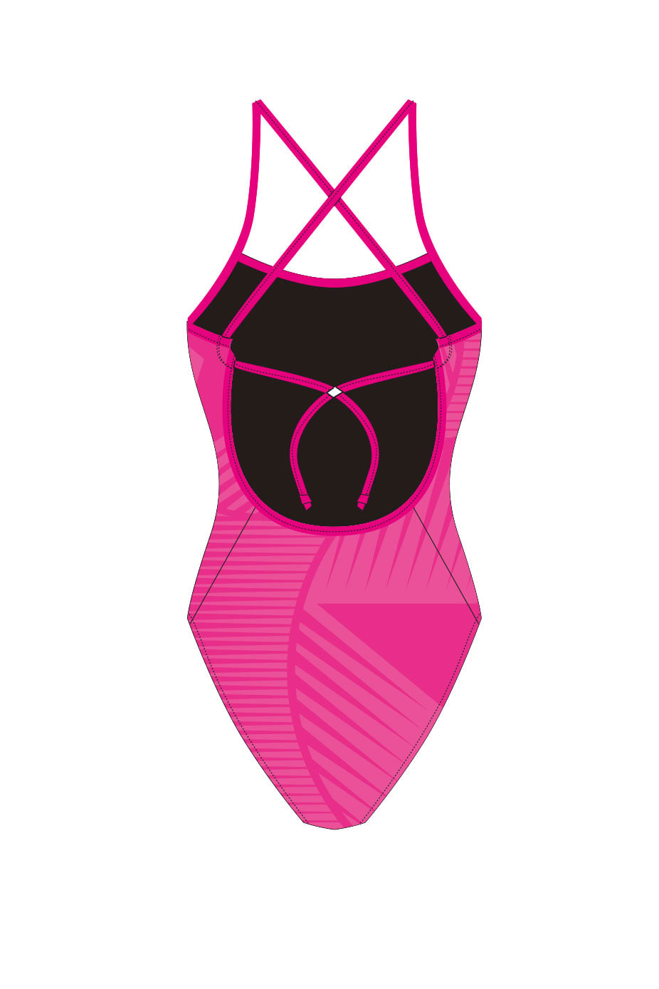 Female Tie Back Swimsuit - Pink - Image 2