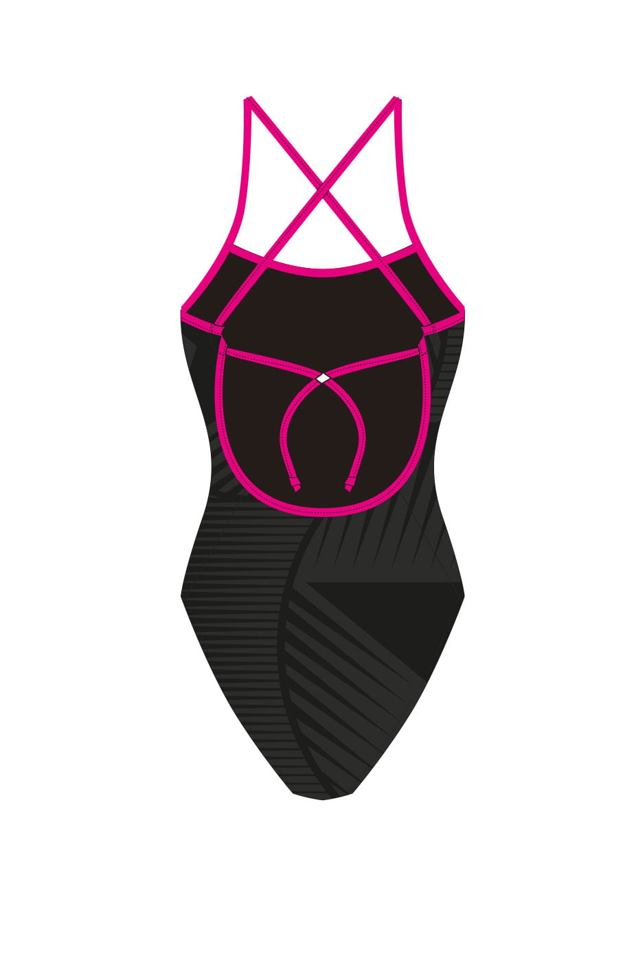 Female Tie Back Swimsuit - Black - Image 2