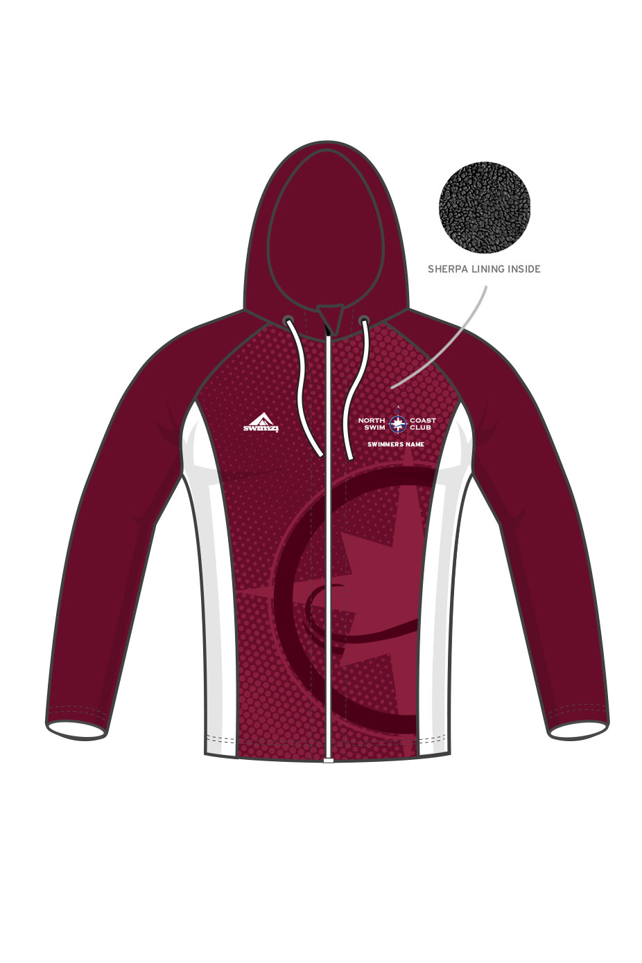 Unisex Zipped Winter Performance Hoodie - Maroon