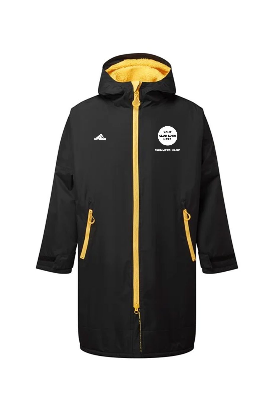 Unisex Swimzi Team Robe - Black & Sun Yellow