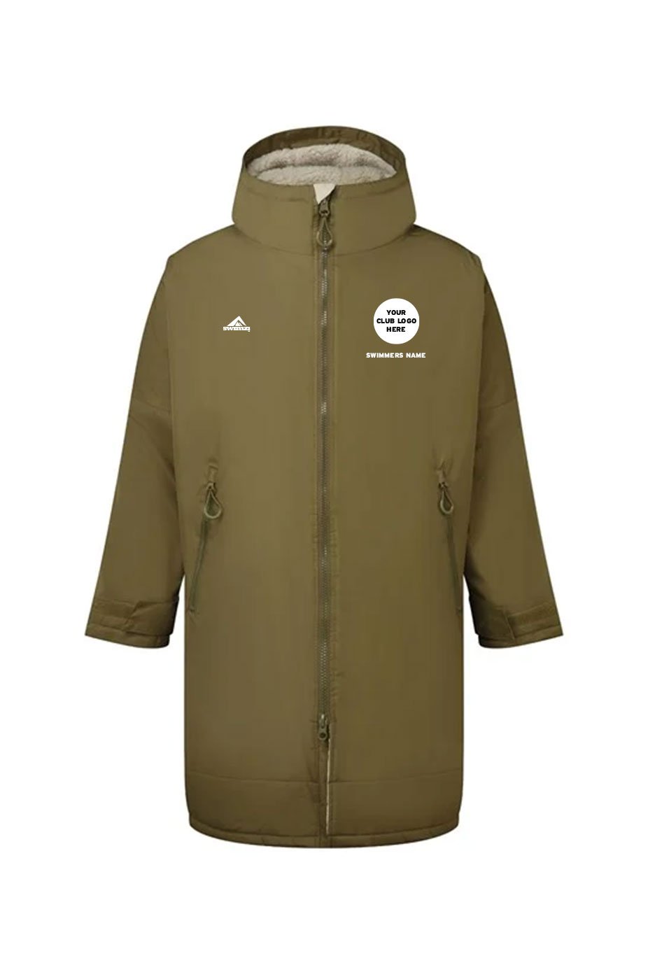 Unisex Swimzi Team Robe - Olive & Natural