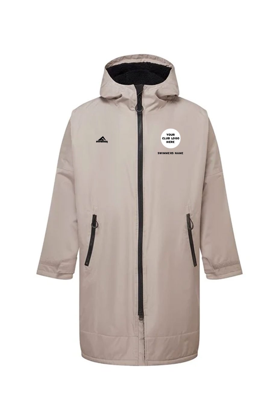 Unisex Swimzi Team Robe - Stone & Black